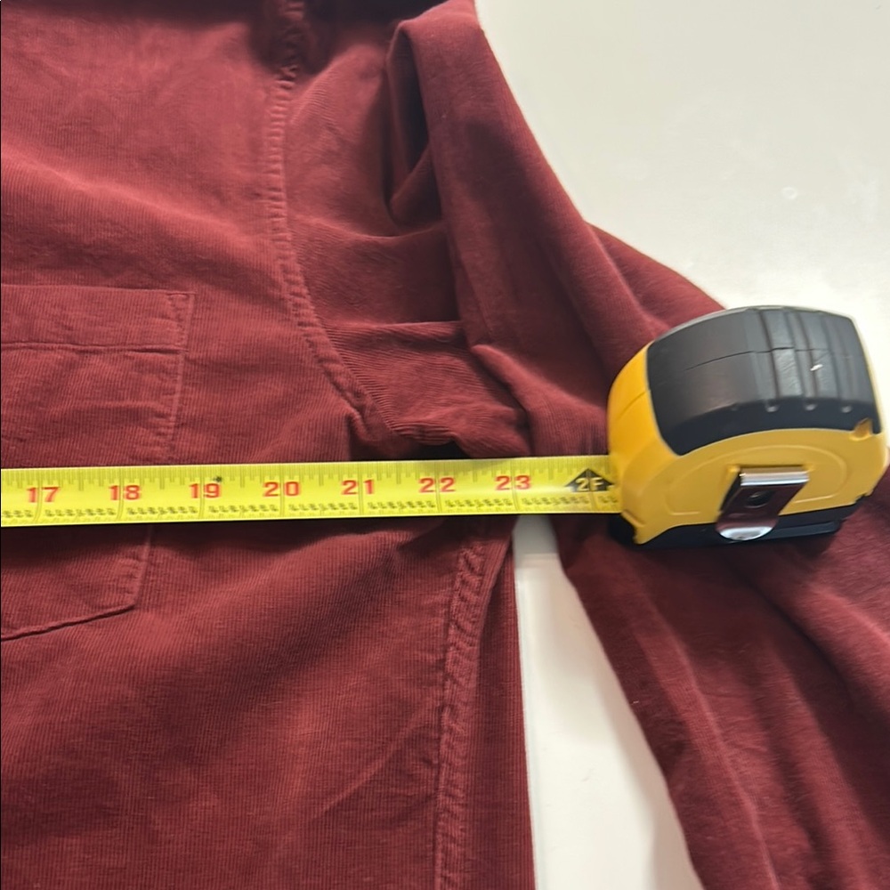 Men's red corduroy longsleeve button down - Picture 2 of 6